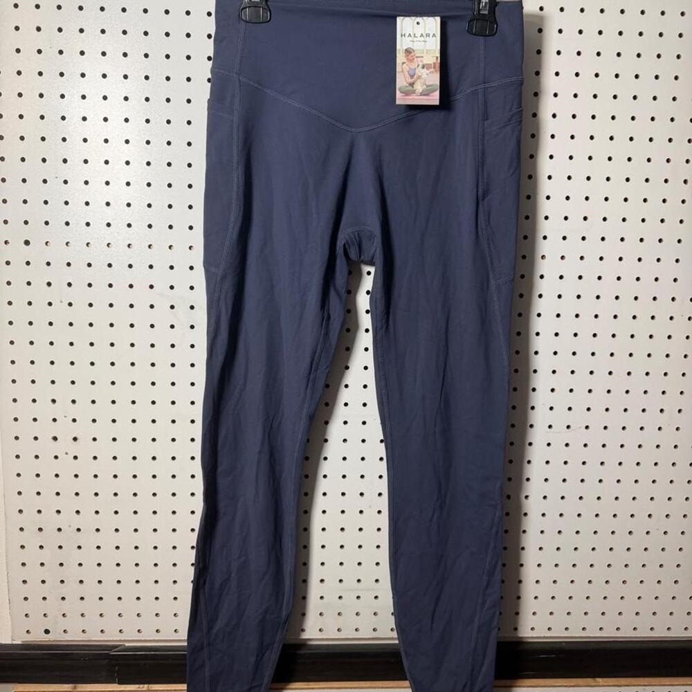 NWT Halara Leggings Navy Blue Size Large Women’s Yoga Athletic Comfort